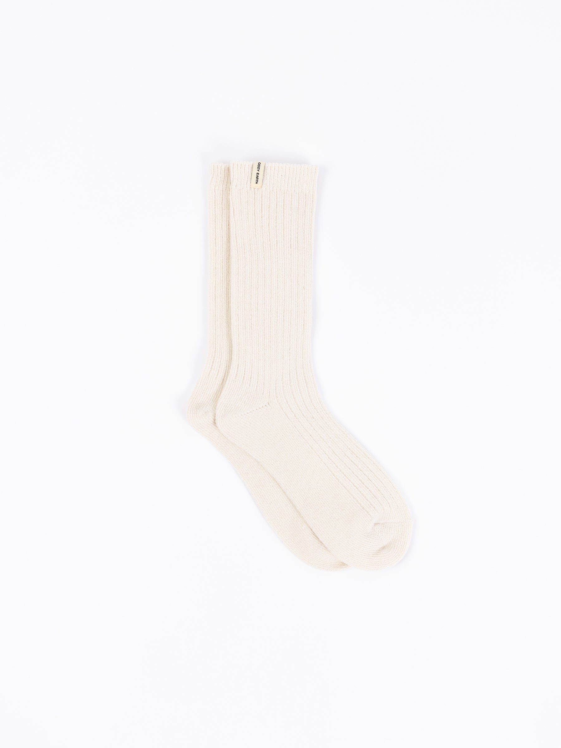 Cozy Earth Plush Lounge Sock 1-Pack in Alabaster |Color:Alabaster