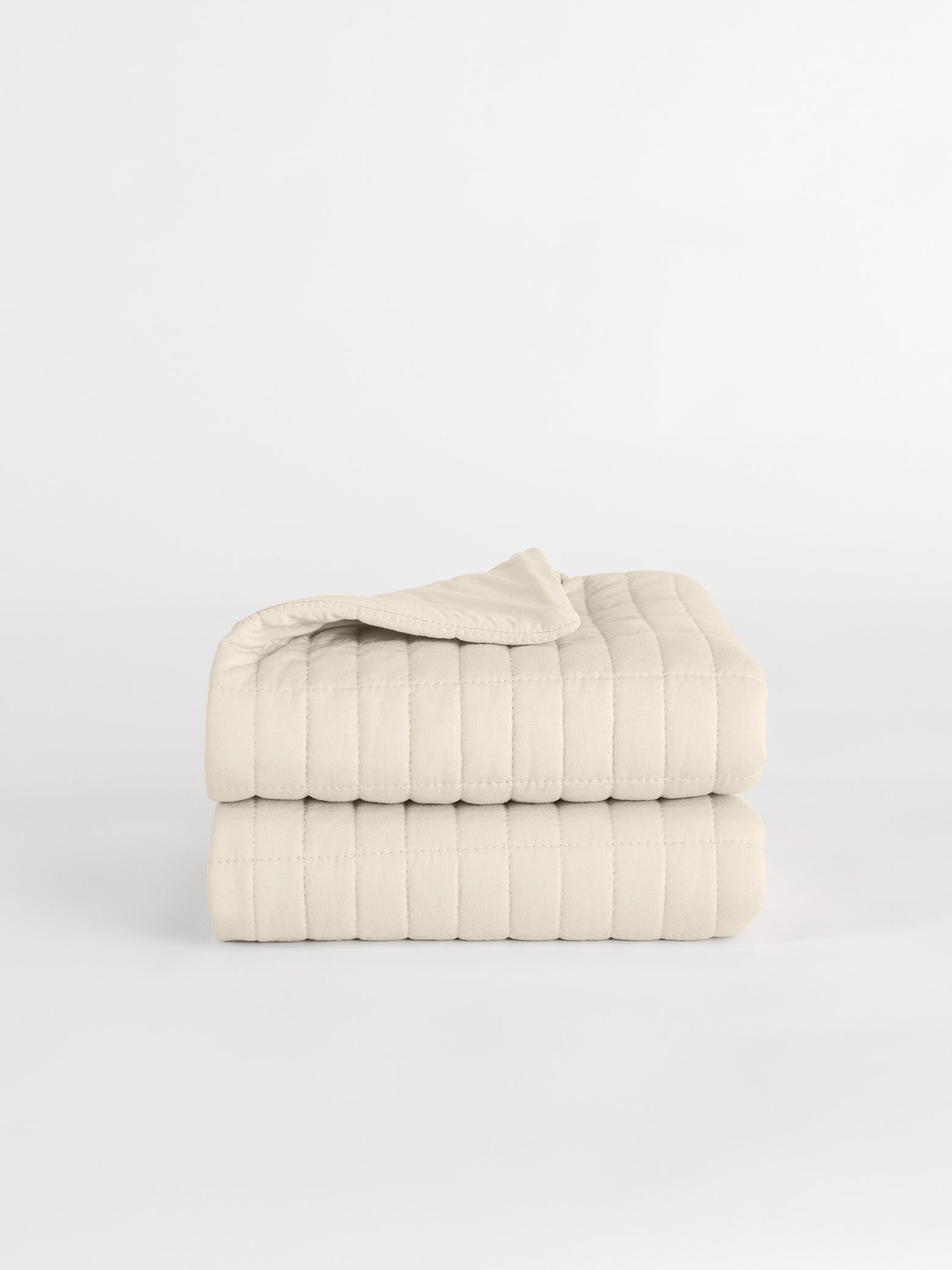 Standard or king birch shams folded with white background