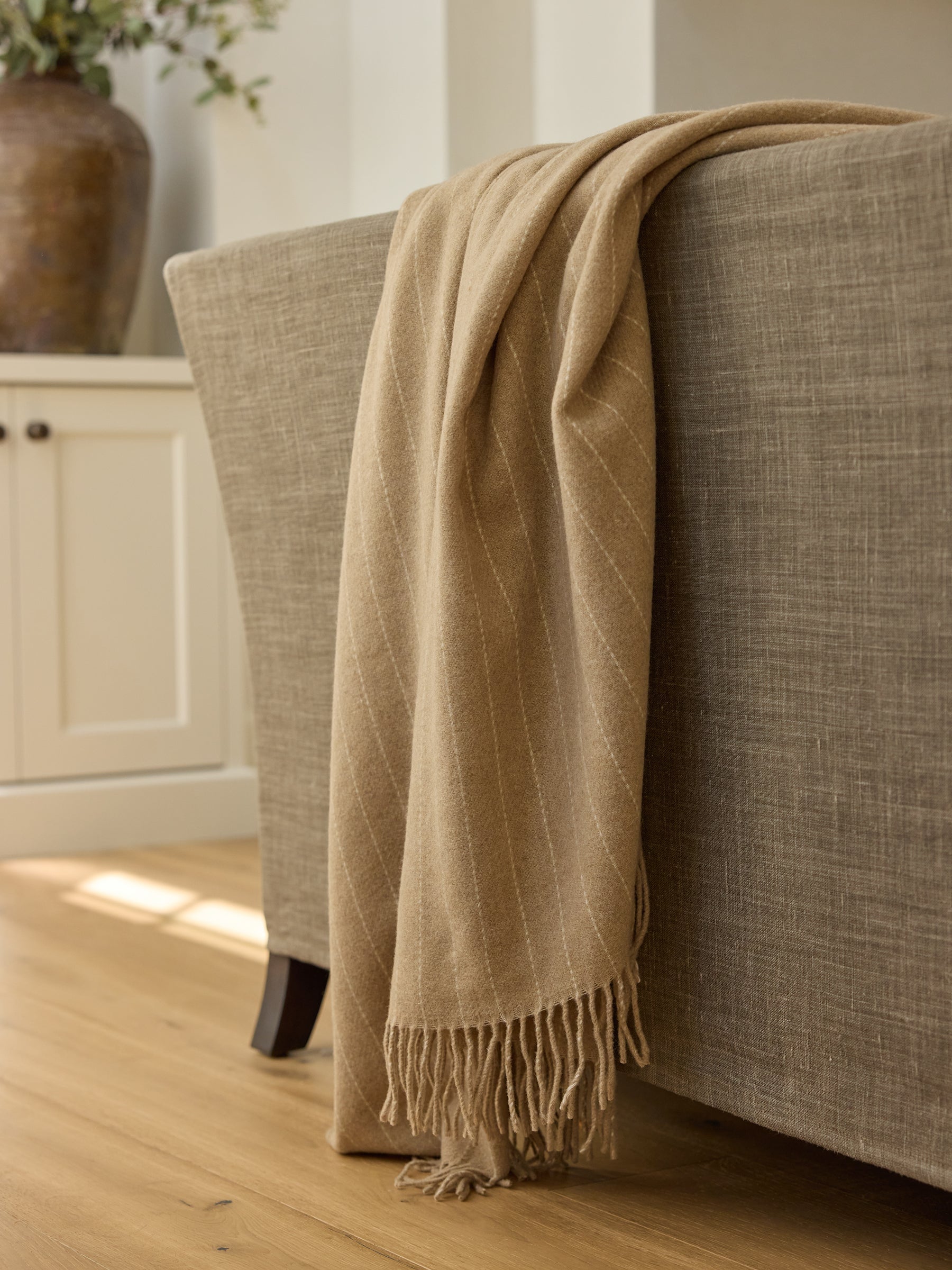 Brandy florence throw draped over sofa  |Color:Brandy