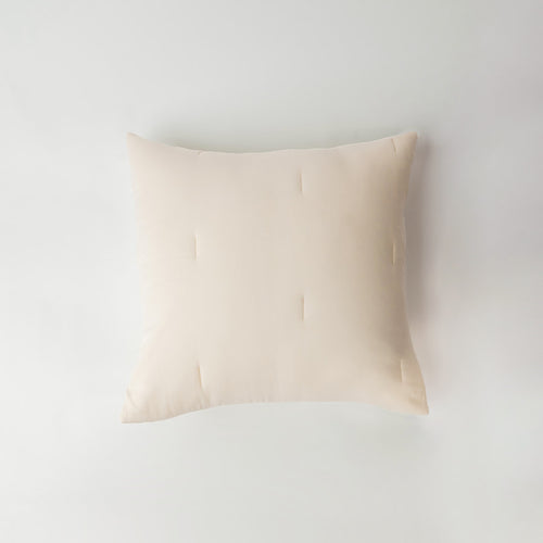Buttermilk Aire Bamboo Puckered Shams. The sham is photographed with a white background|Color:Buttermilk|Style:Euro