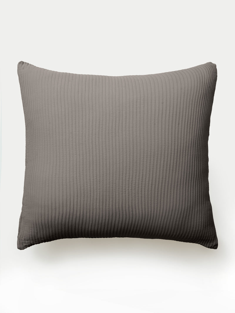 Charcoal euro coverlet sham with white background