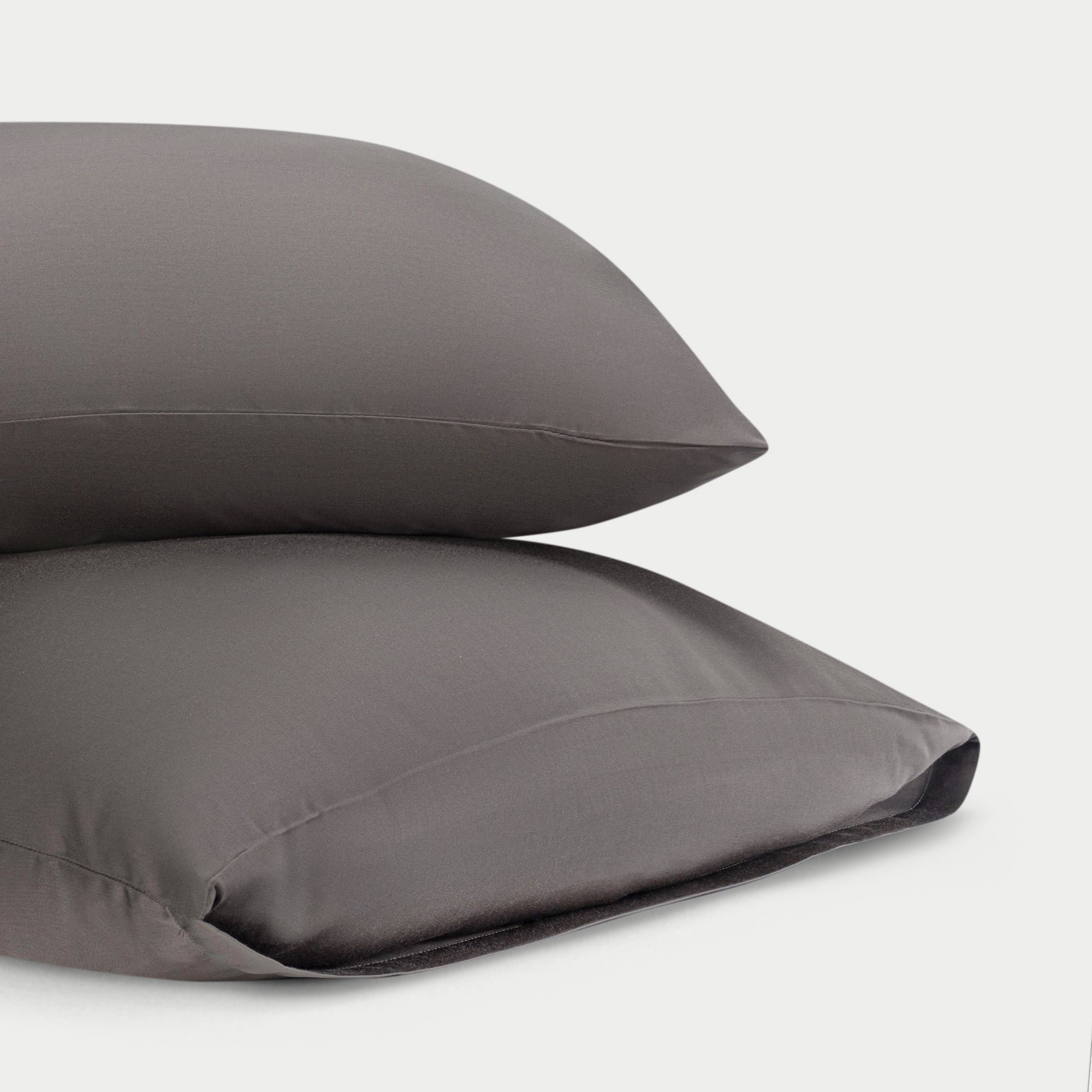 Charcoal pillowcases with white background 