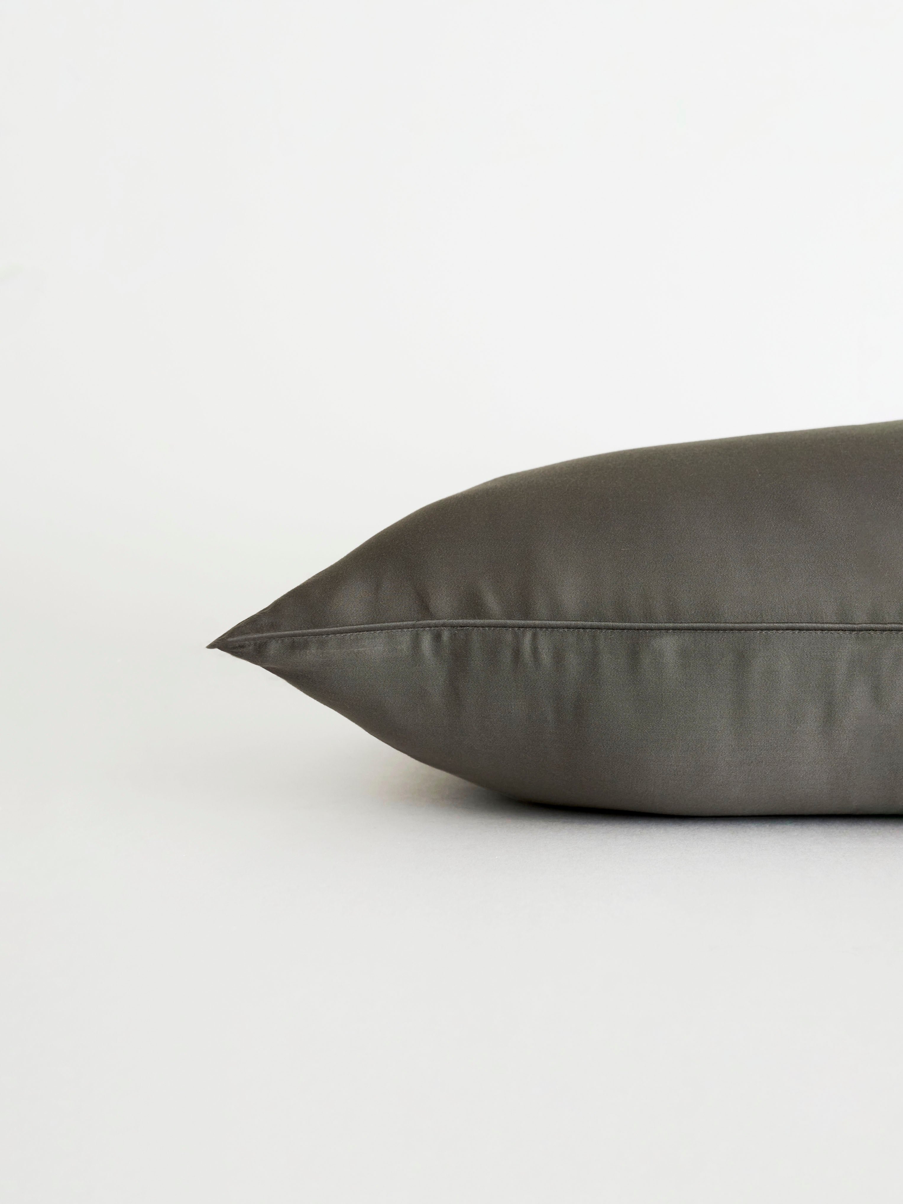 Charcoal travel pillowcase with white background |Color:Charcoal