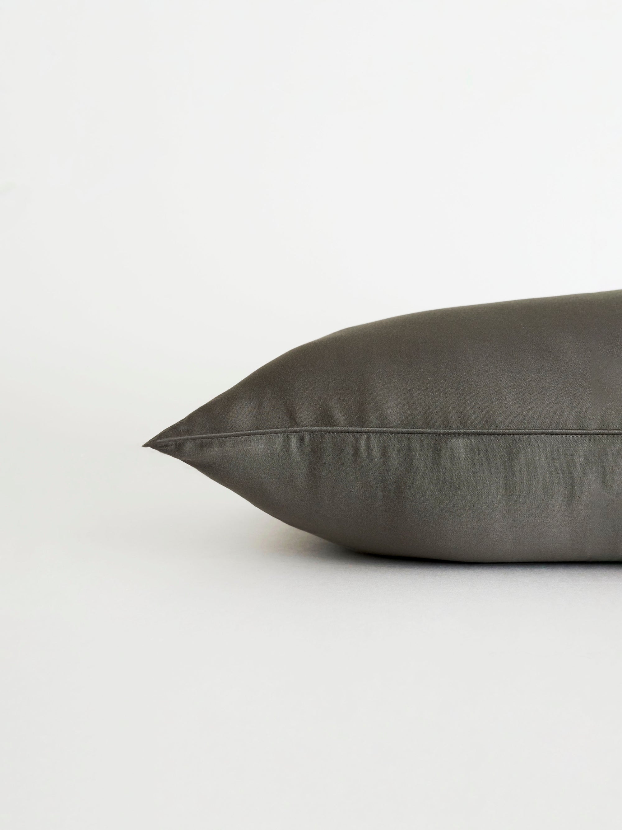 Charcoal travel pillowcase with white background 