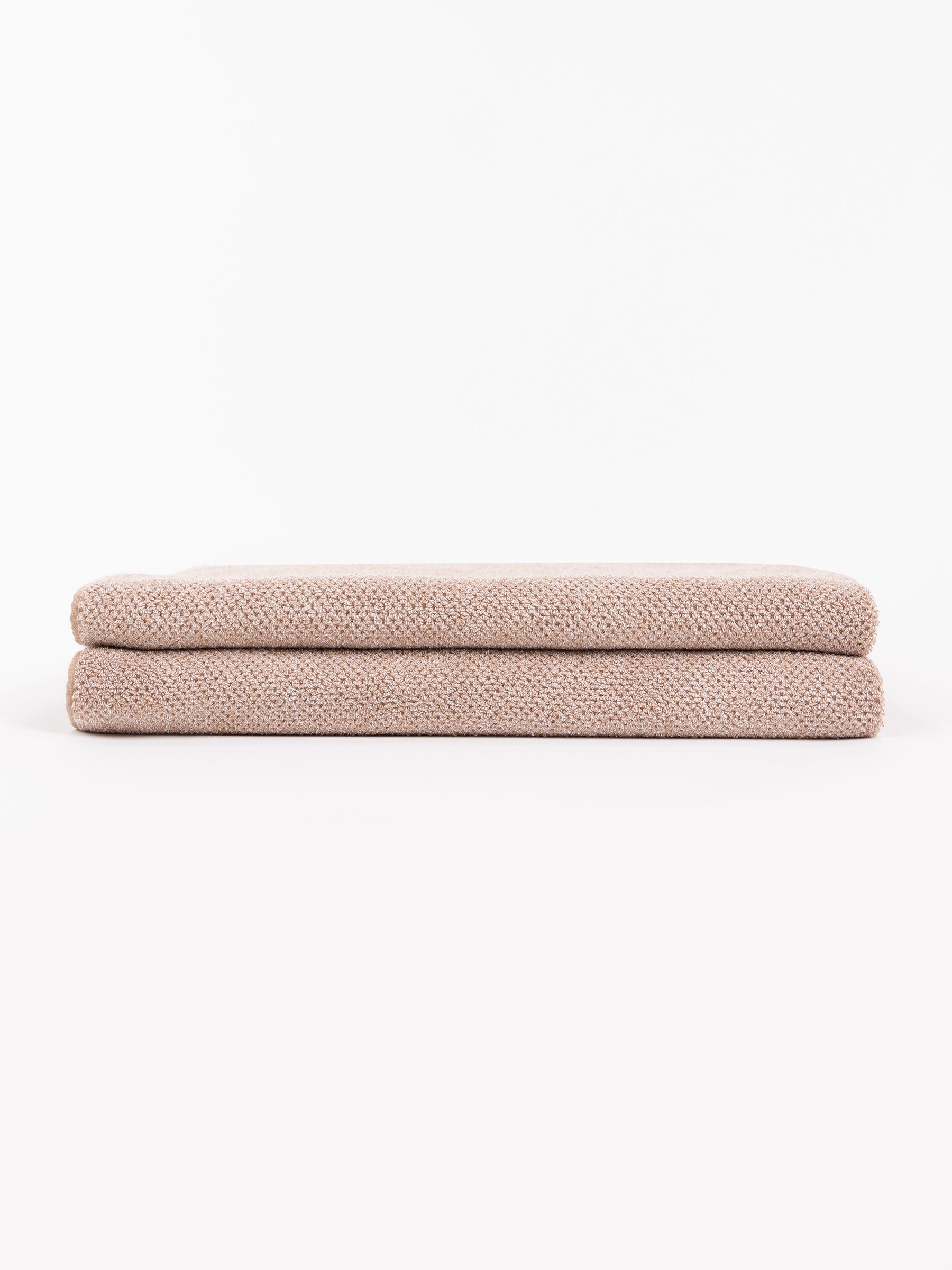 A pair of folded Nantucket Bath Sheets |Color:Heathered Clay