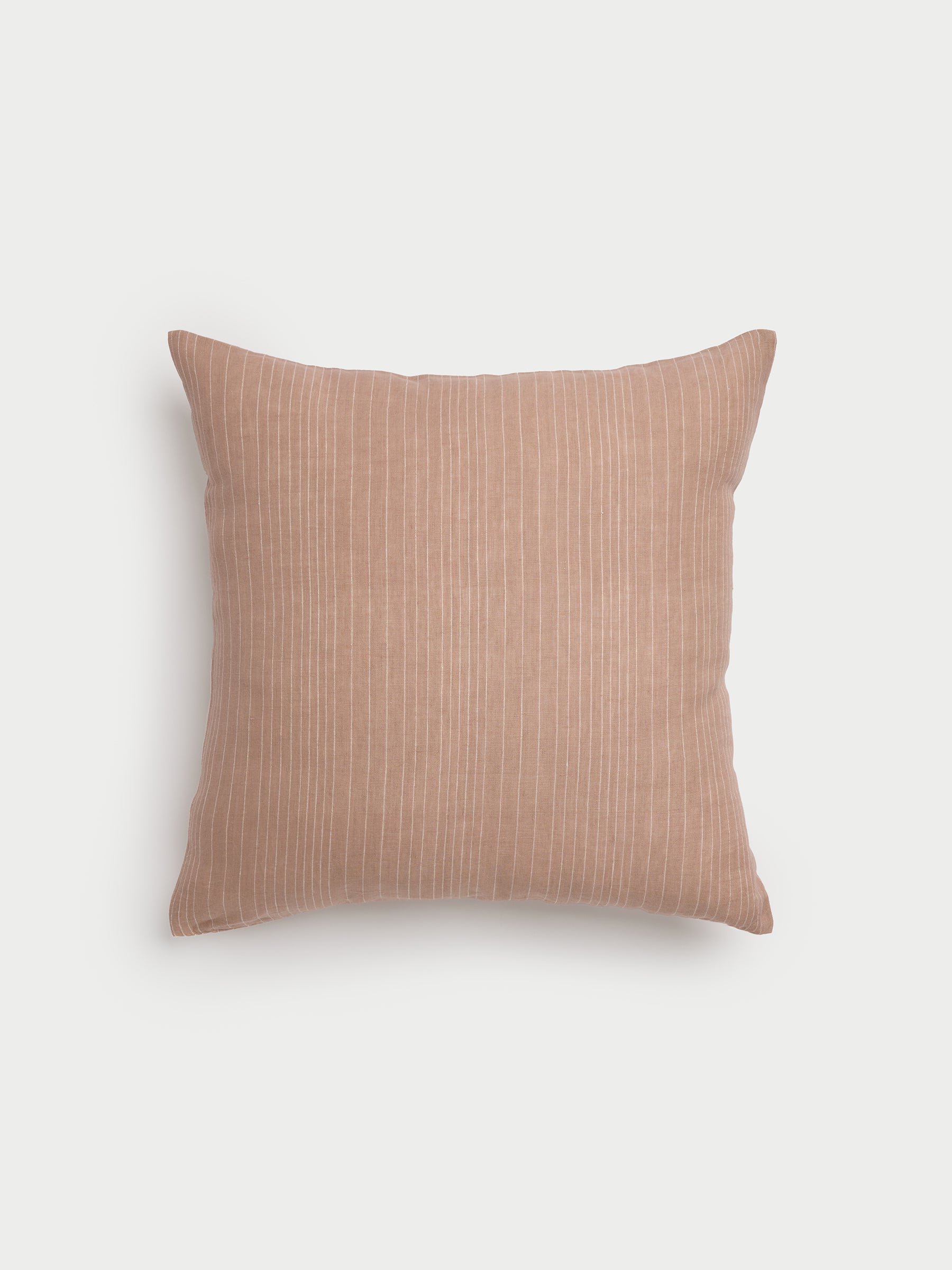 Cozy Earth striped throw pillow with plain white background 