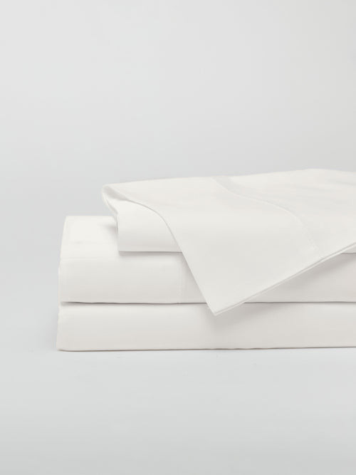 Creme sheet set folded with white background |Color:Creme