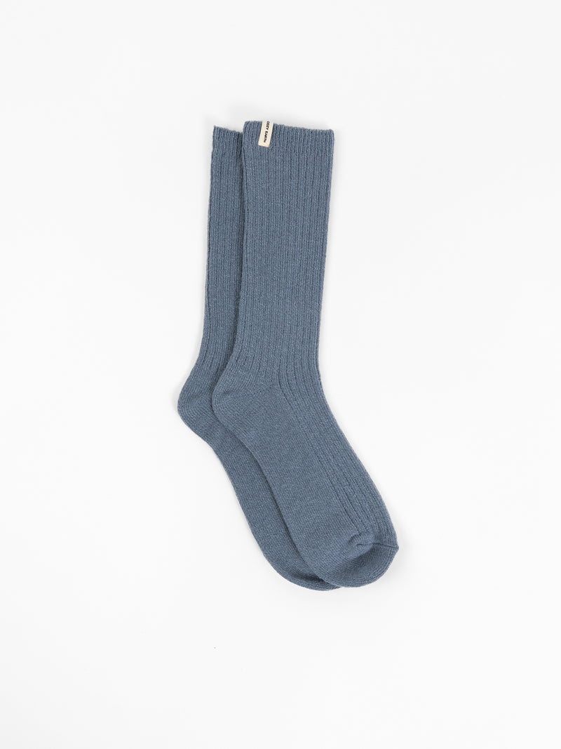 Cozy Earth Plush Lounge Calf Sock 1-Pack in Deep Blue