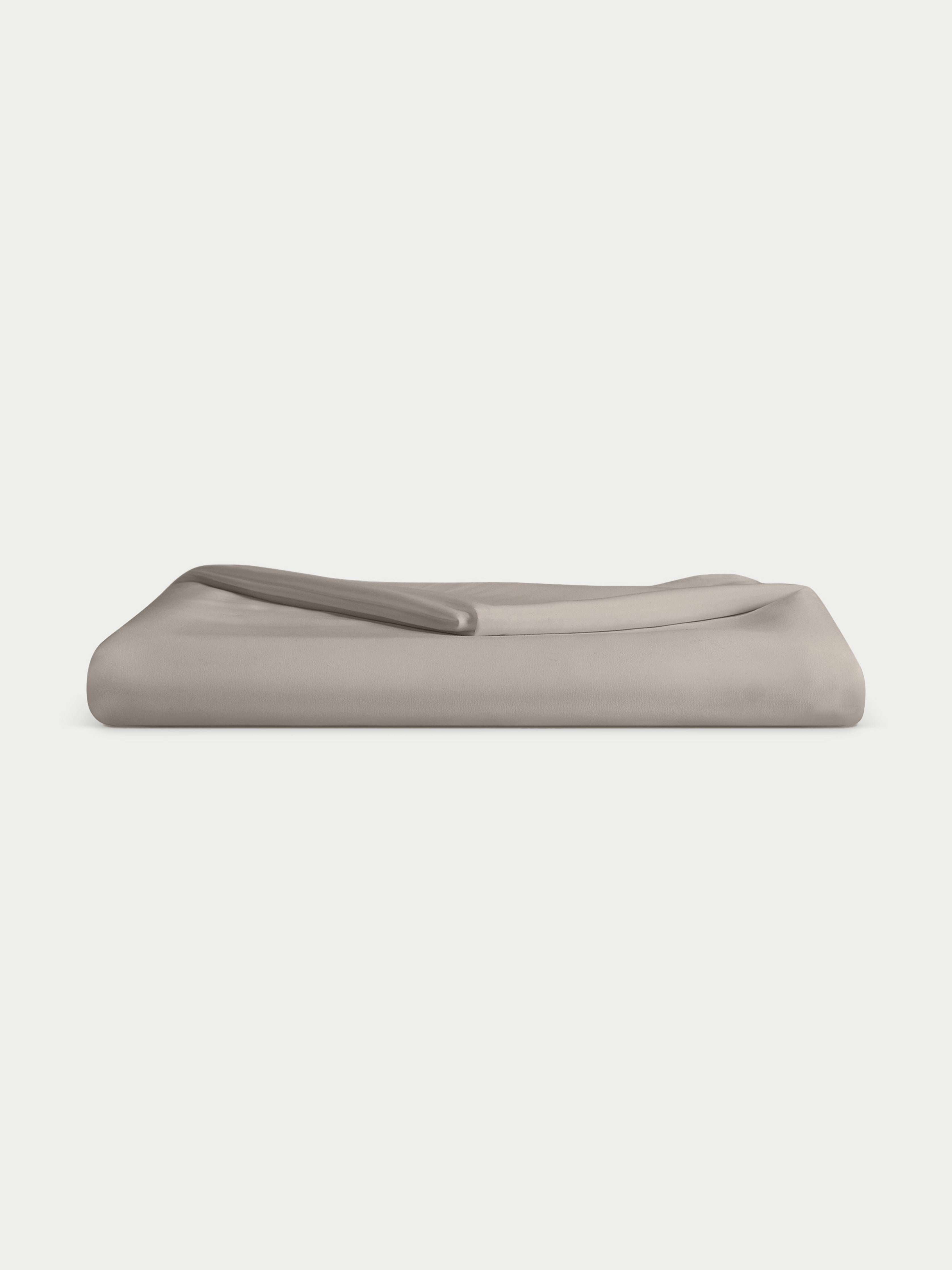 Dove Grey flat sheet folded with white background 
