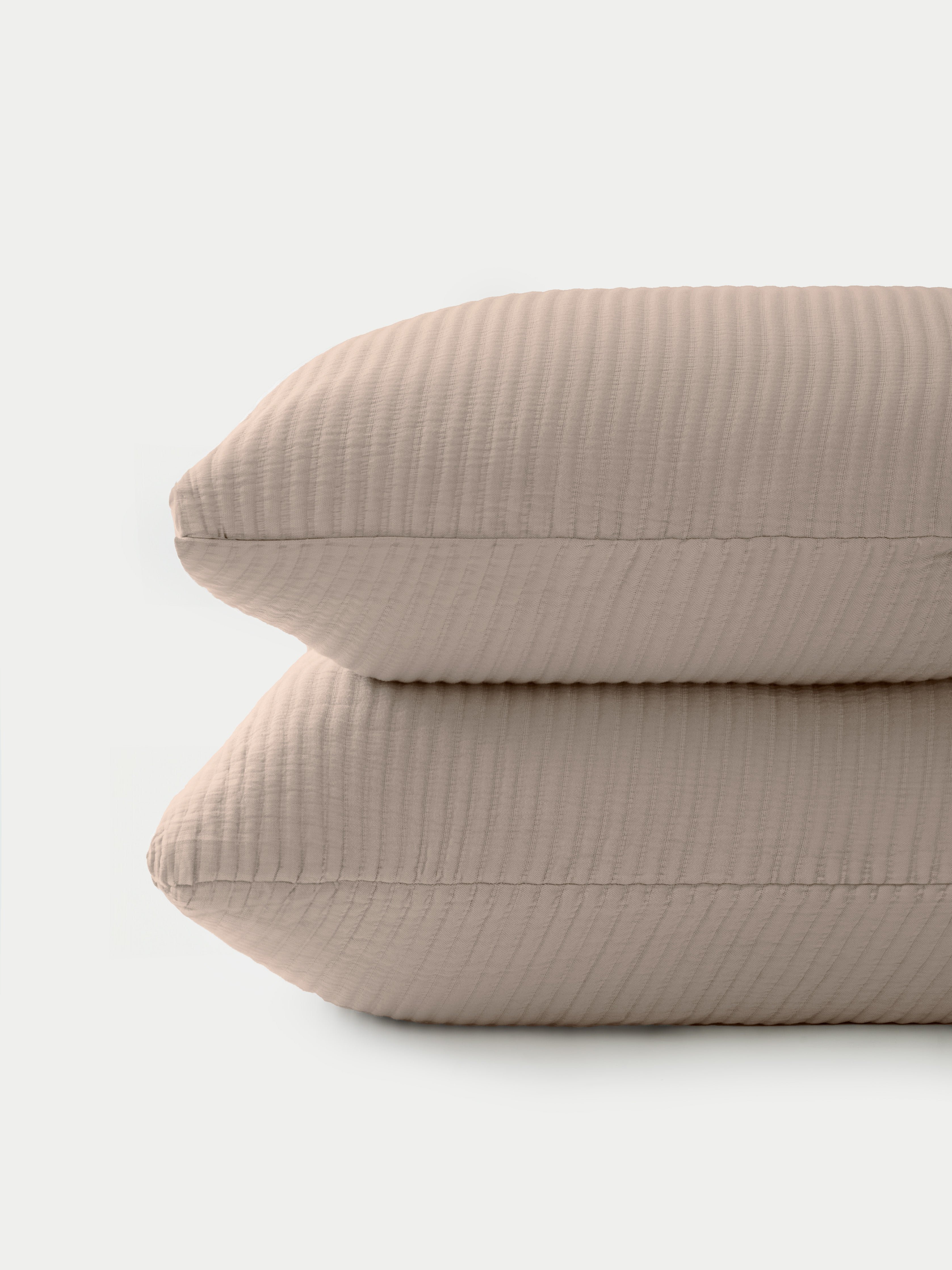 2 driftwood coverlet shams with white background |Color:Driftwood