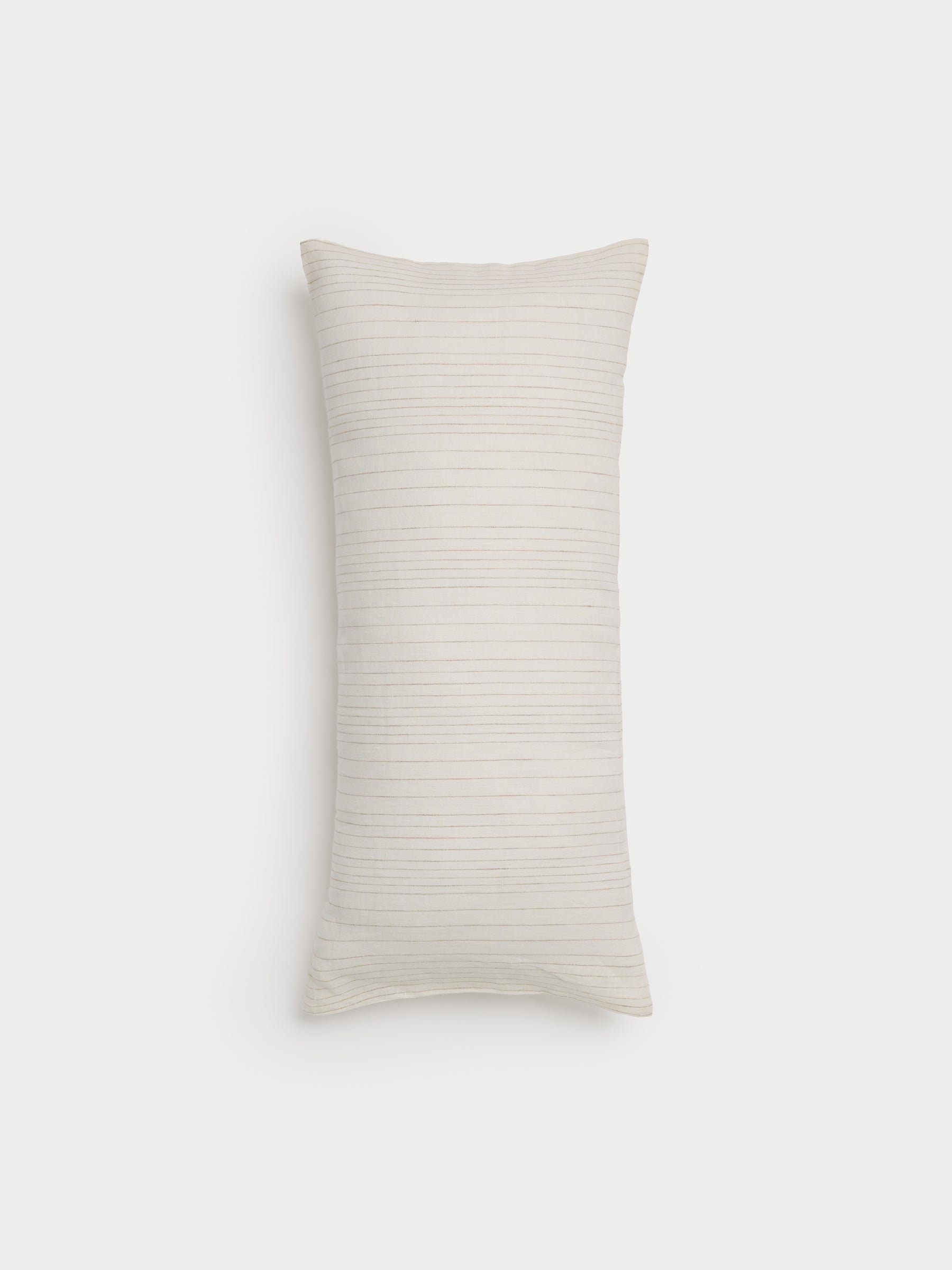 Cozy Earth striped throw pillow with plain white background 