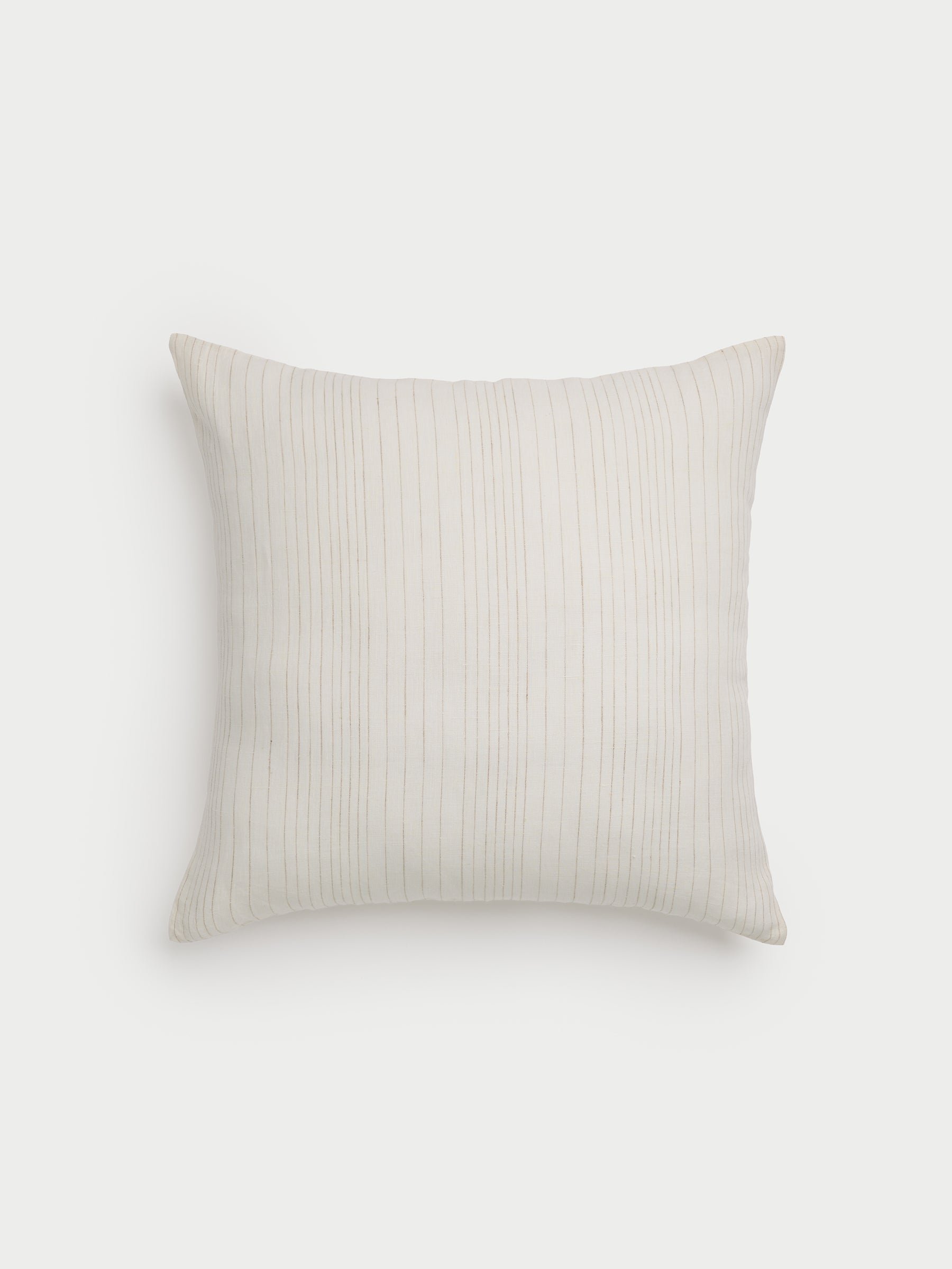 Cozy Earth striped throw pillow with plain white background 