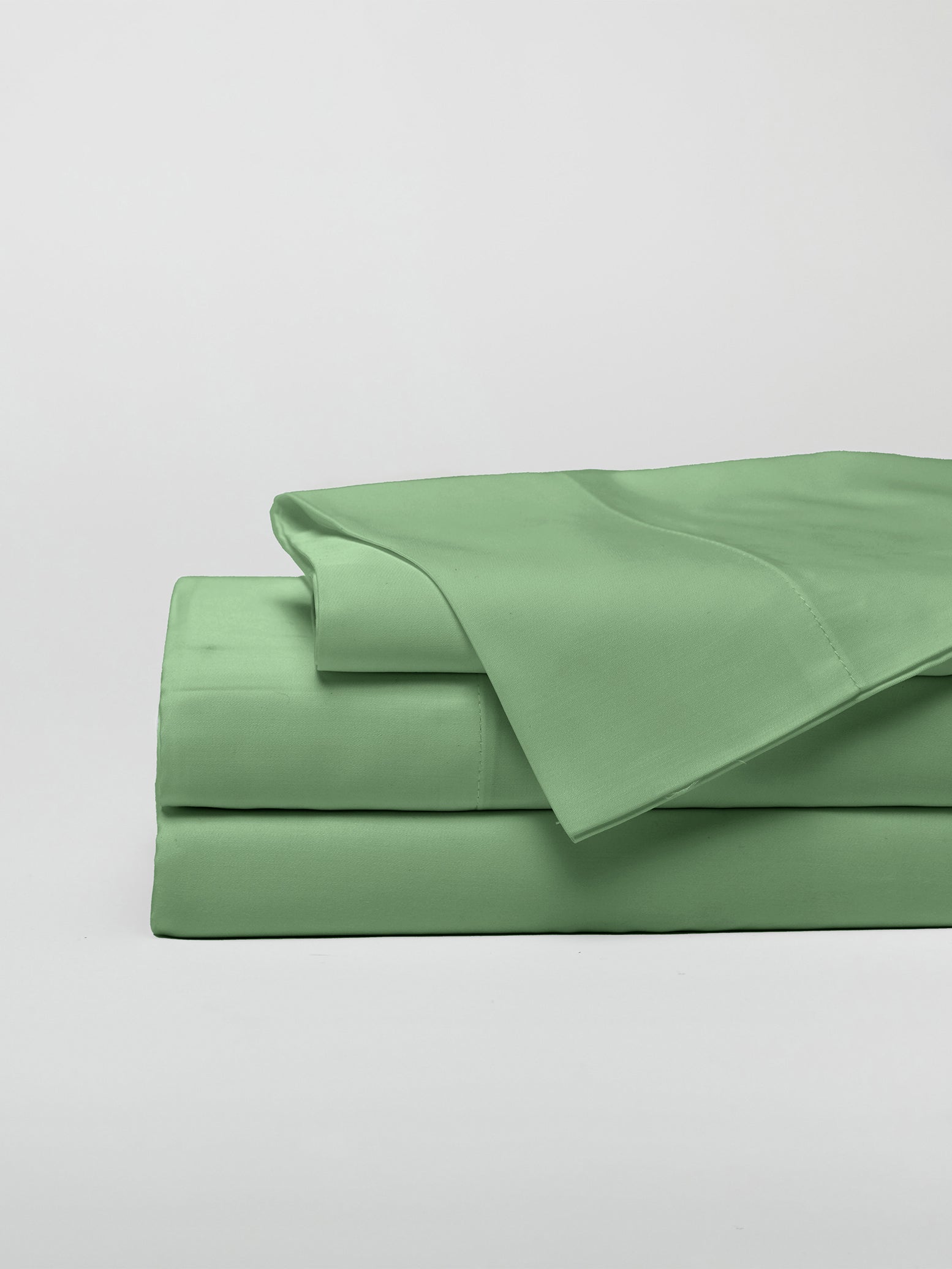 Fern Sheet set folded with grey background |Color:Fern