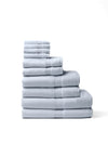Complete luxe bath bundle folded with white background |Color:Harbor Mist