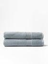 Two luxe bath sheets folded with white background |Color:Harbor Mist