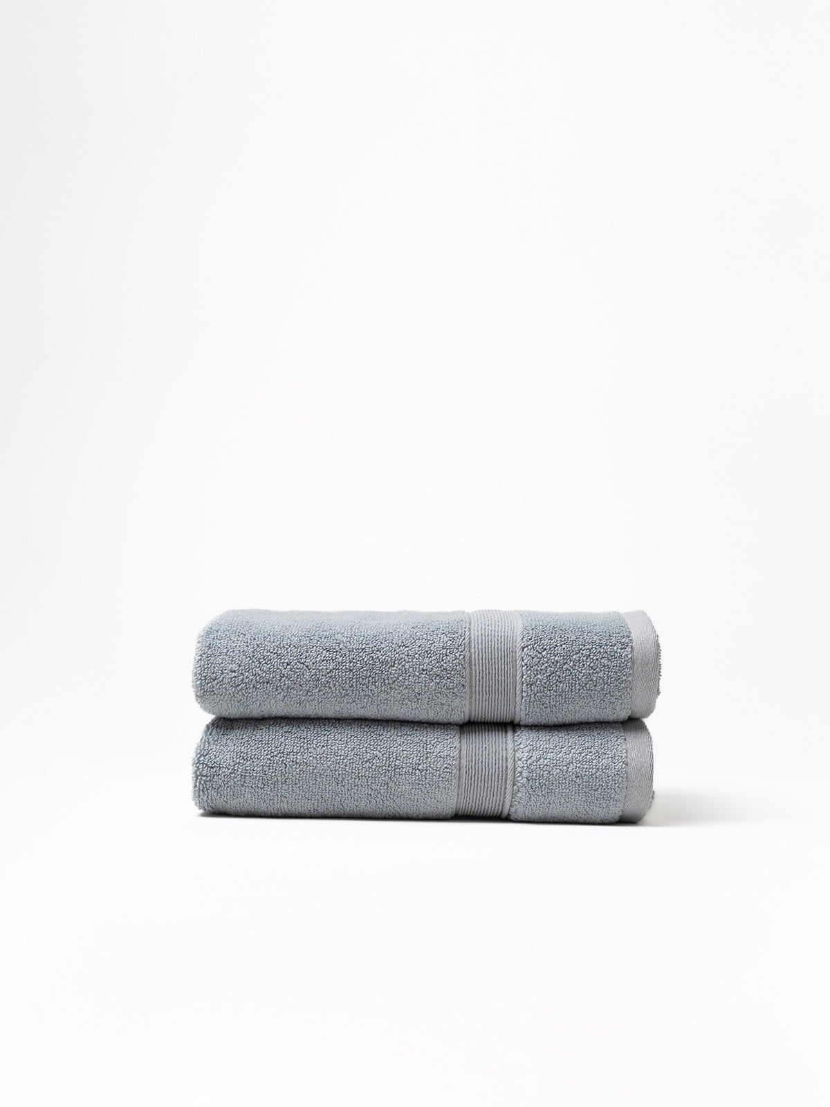 Harbor mist hand towels folded with white background 