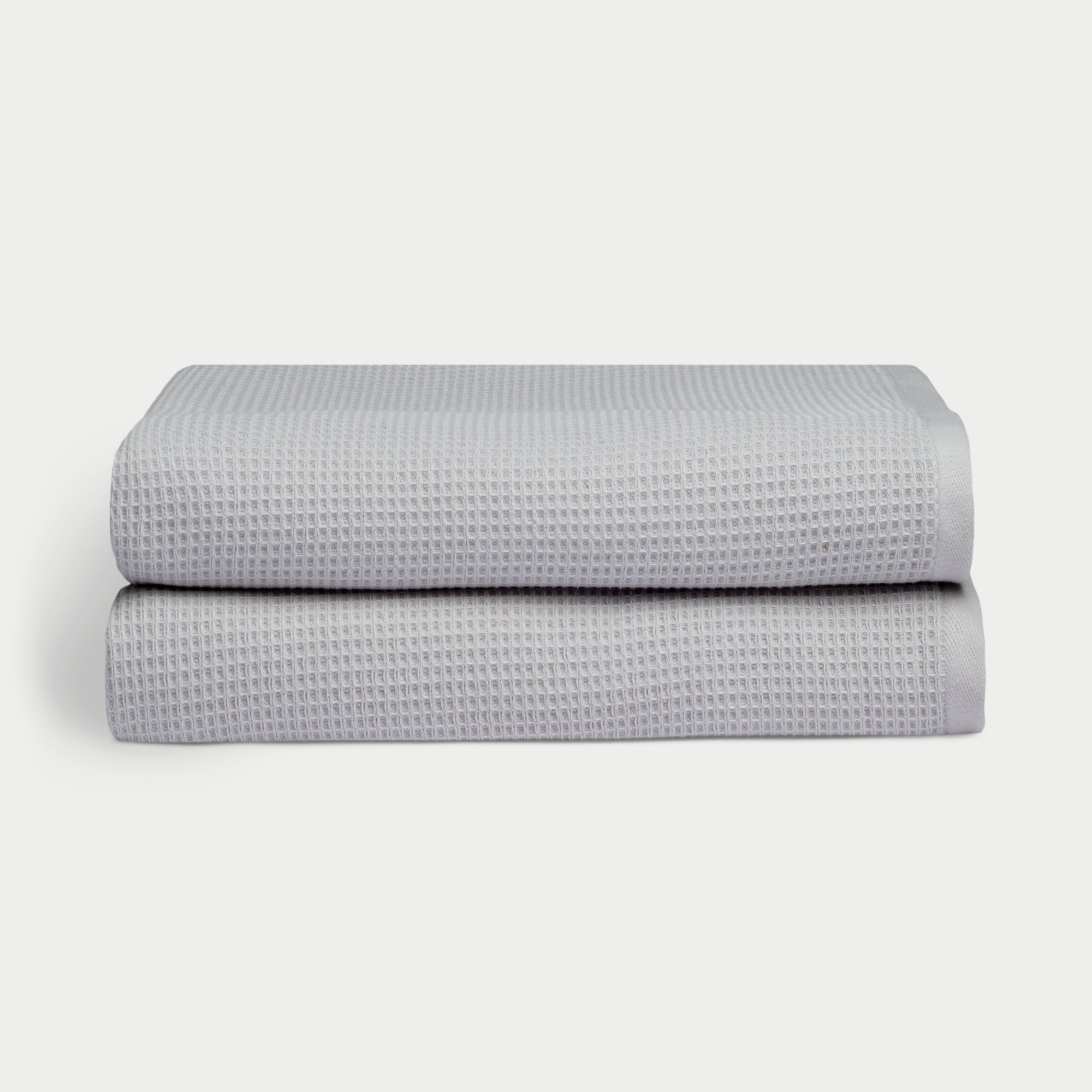 Waffle Bath Sheets in the color Harbor Mist. Photo of Waffle Bath Sheets taken with white a background. |Color:Harbor Mist