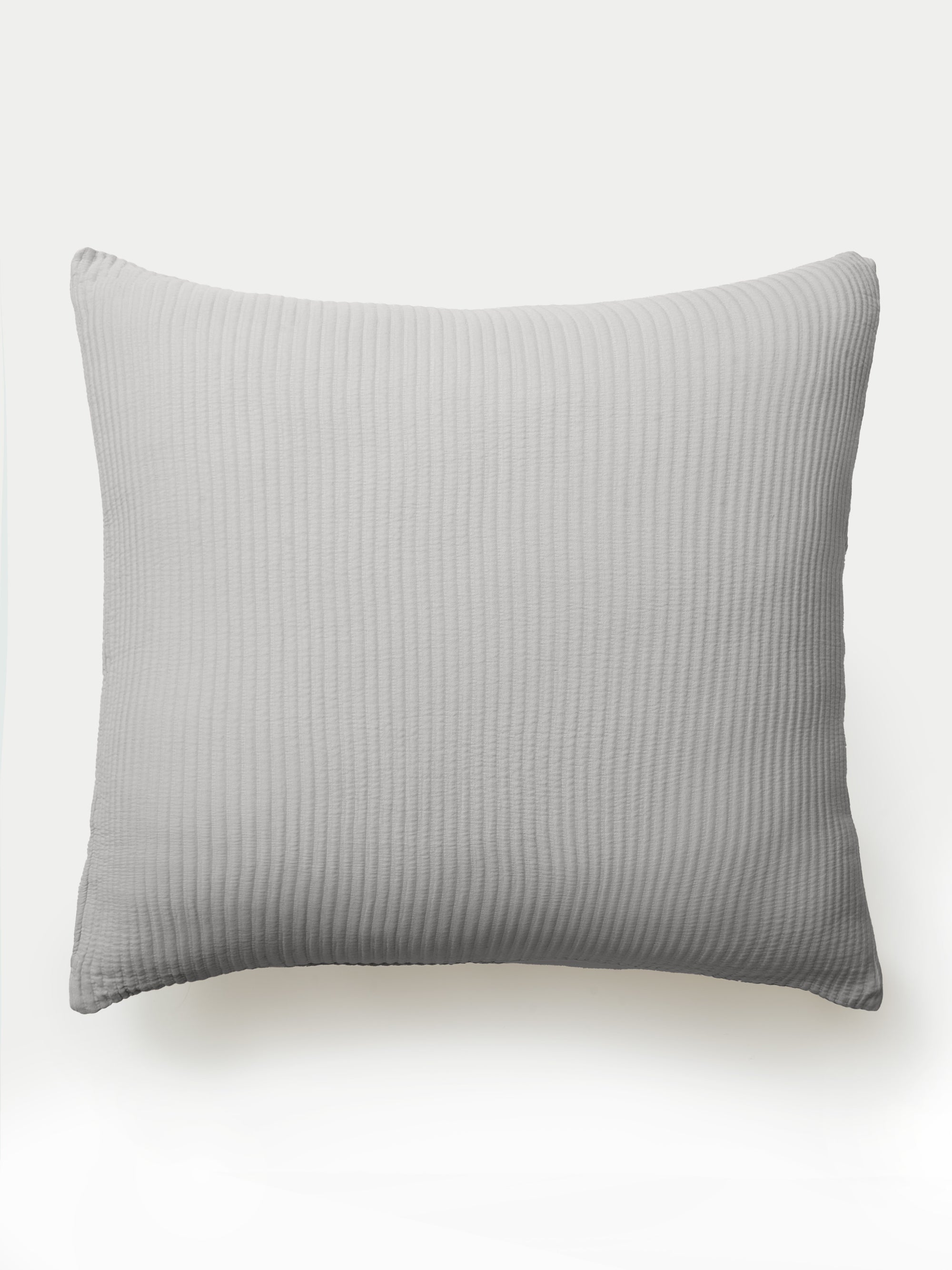 Light Grey coverlet euro sham with white background 