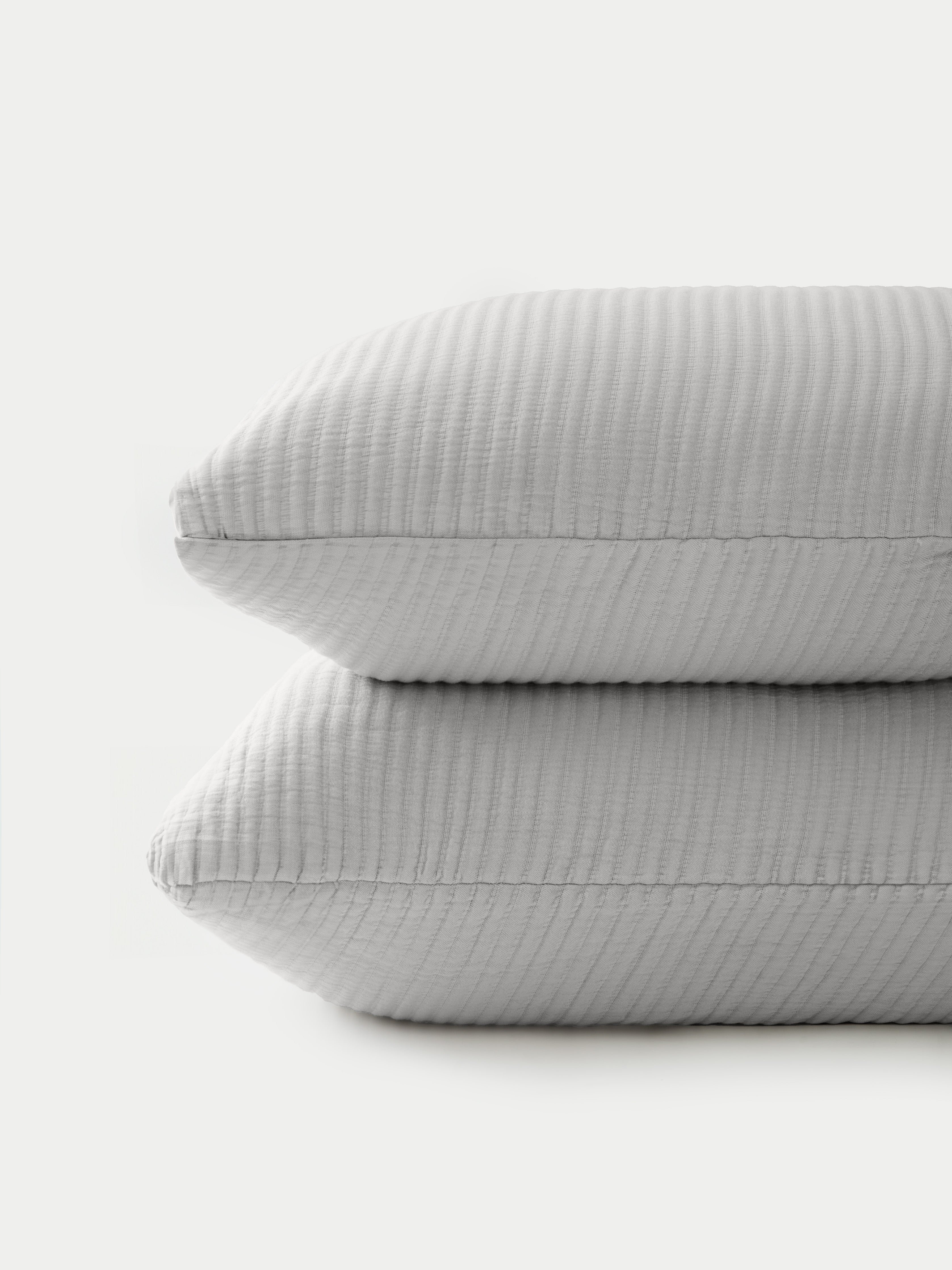 2 light grey coverlet shams with white background |Color:Light Grey