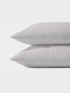 Light Grey linen Puckered Shams photographed over white background. | Color: Light Grey