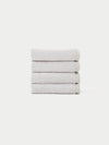 Nantucket Wash Cloths in the color Heathered Light Grey. The Wash Cloths are neatly folded. The photo of the wash cloths was taken with a white background.|Color:Heathered Light Grey