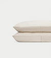 Natural Linen Box Quilt Sham laying over a white background. |Color: Natural
