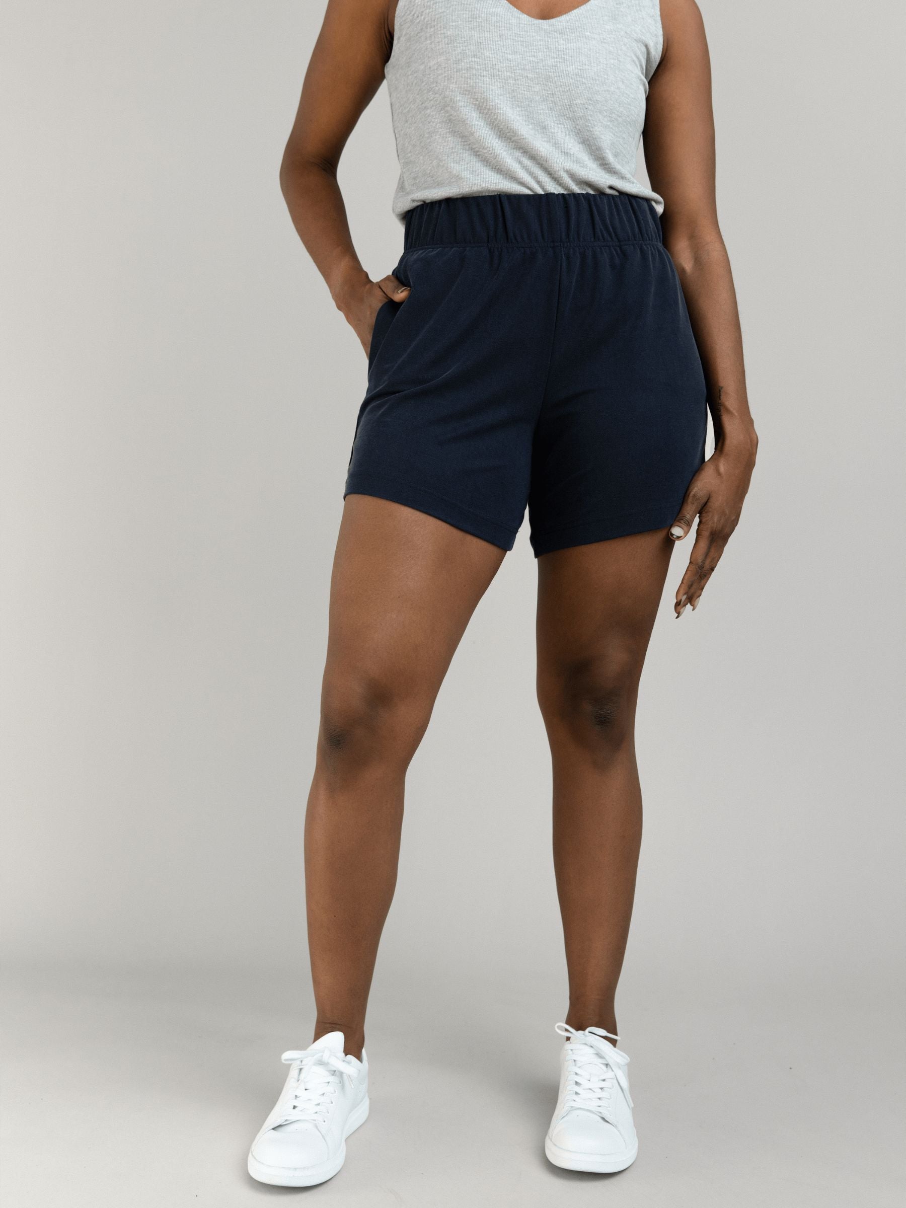 Women's Modern Modal Mid-Length Shorts in Navy