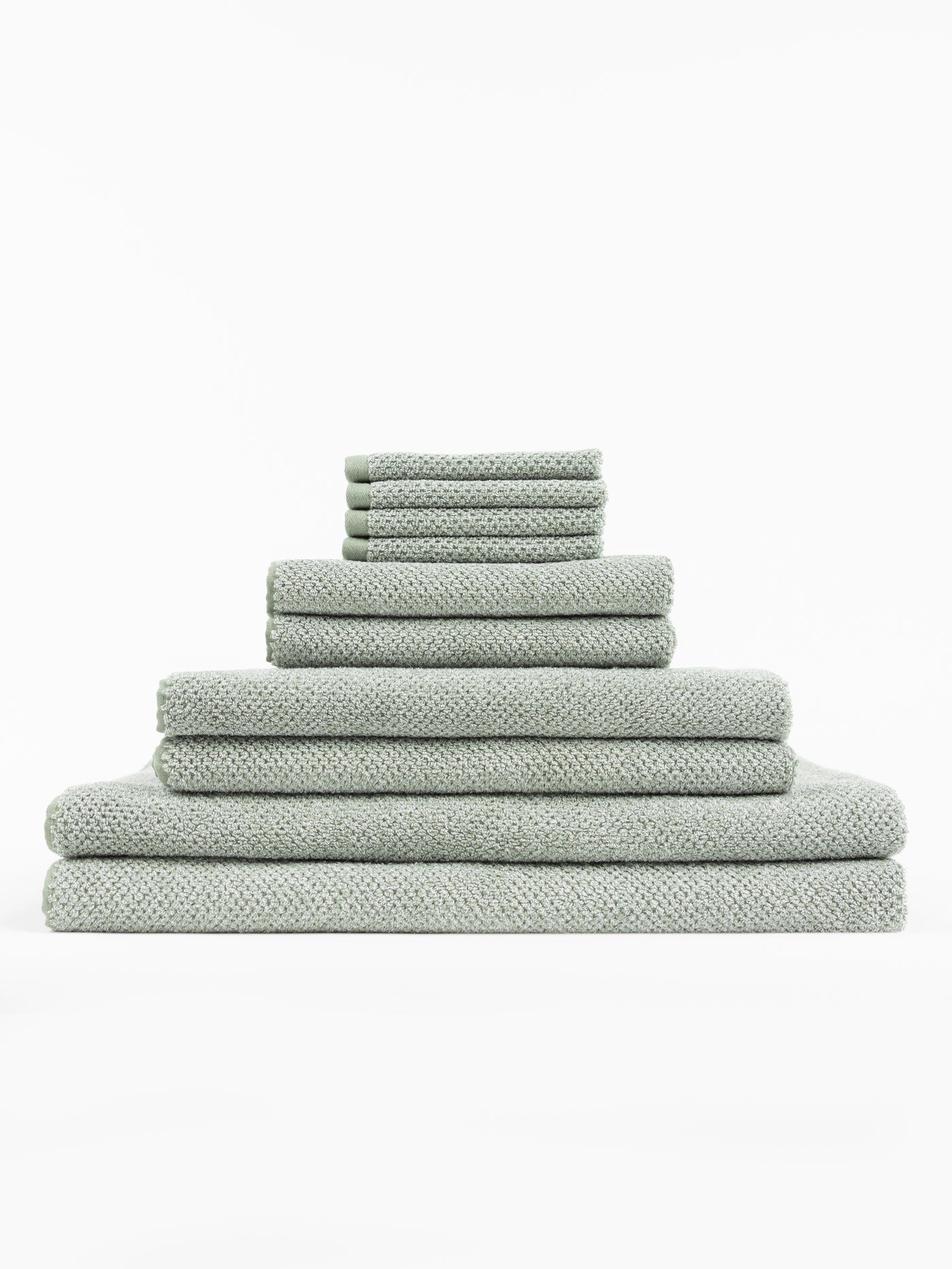 The Complete Nantucket Bath Bundle is shown in front of a white background. |Color:Heathered Sage