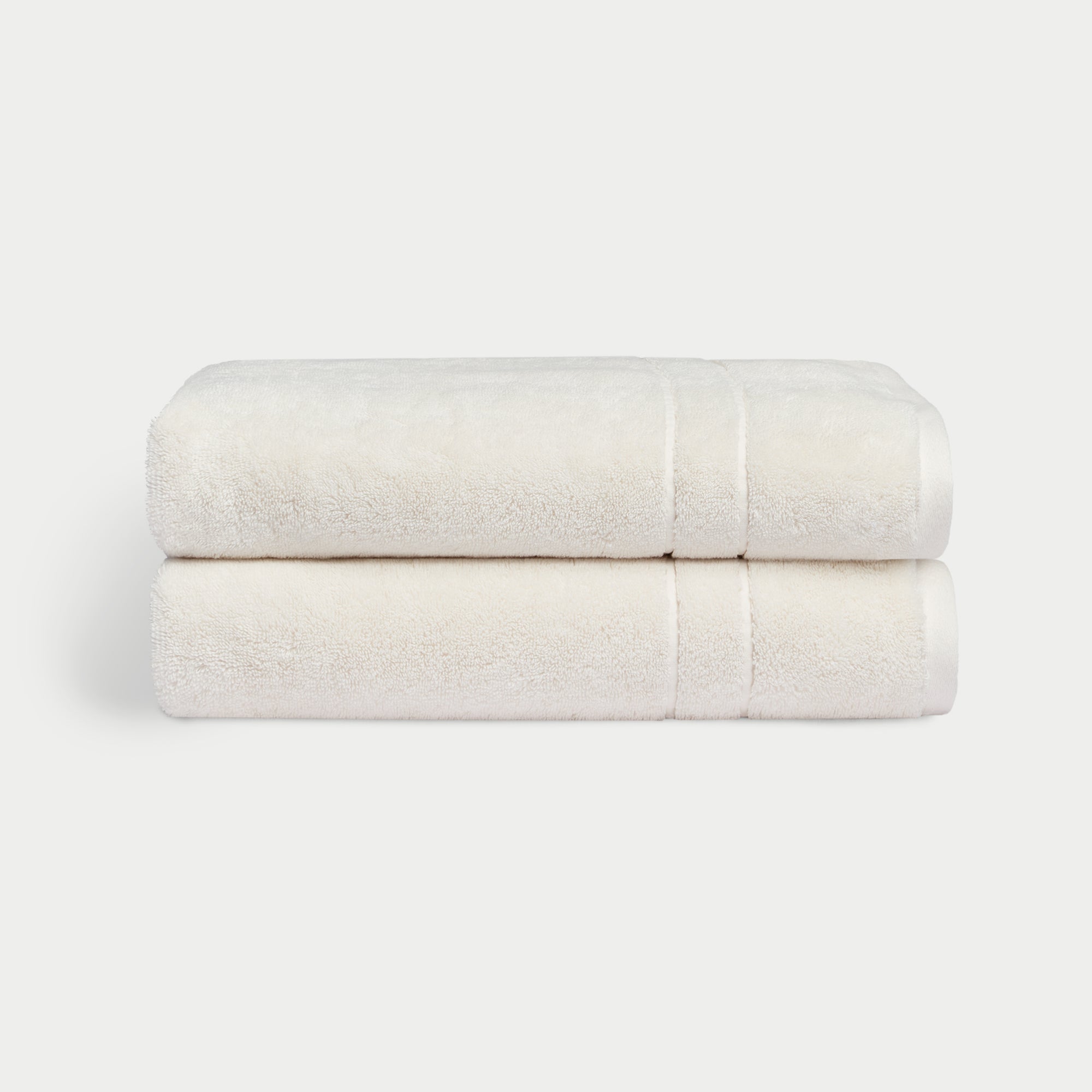 Premium Plush Bath Towels in the color Seashell. Photo of Complete Premium Plush Bath Bundle taken with white background |Color:Seashell