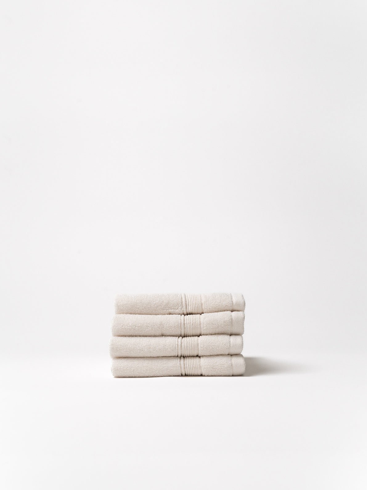 Seashell washcloths folded with white background |Color:Seashell