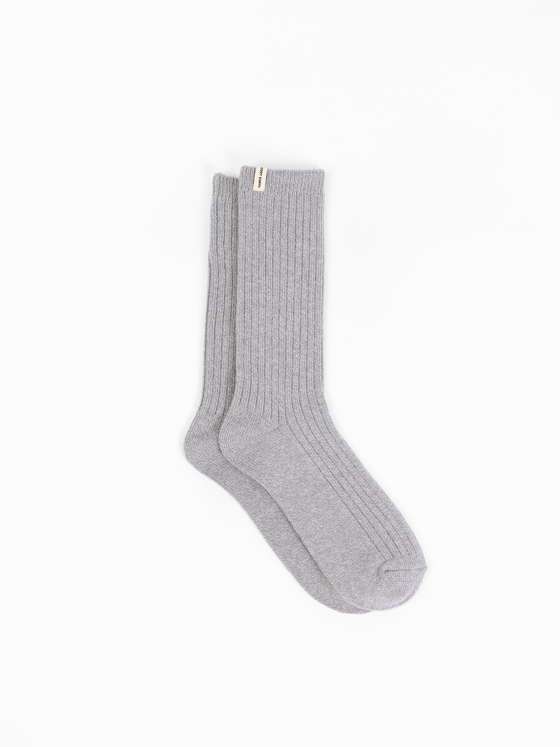 Cozy Earth Plush Lounge Sock 1-Pack in Stone |Color:Stone