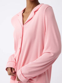 Women's Bamboo Rib Knit Classic Long Sleeve Pajama Top