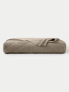 Walnut  Diamond Knit Blanket neatly folded. |Color:Walnut