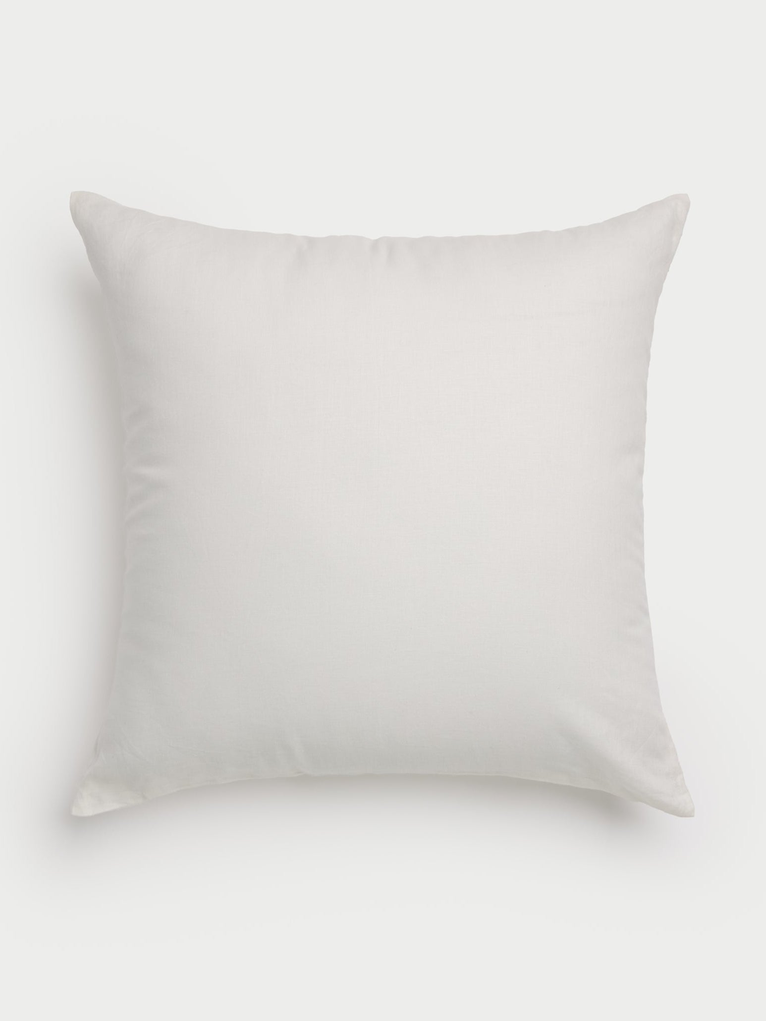 Flat lay of white linen throw pillow |Color:White|Size:26" x 26"