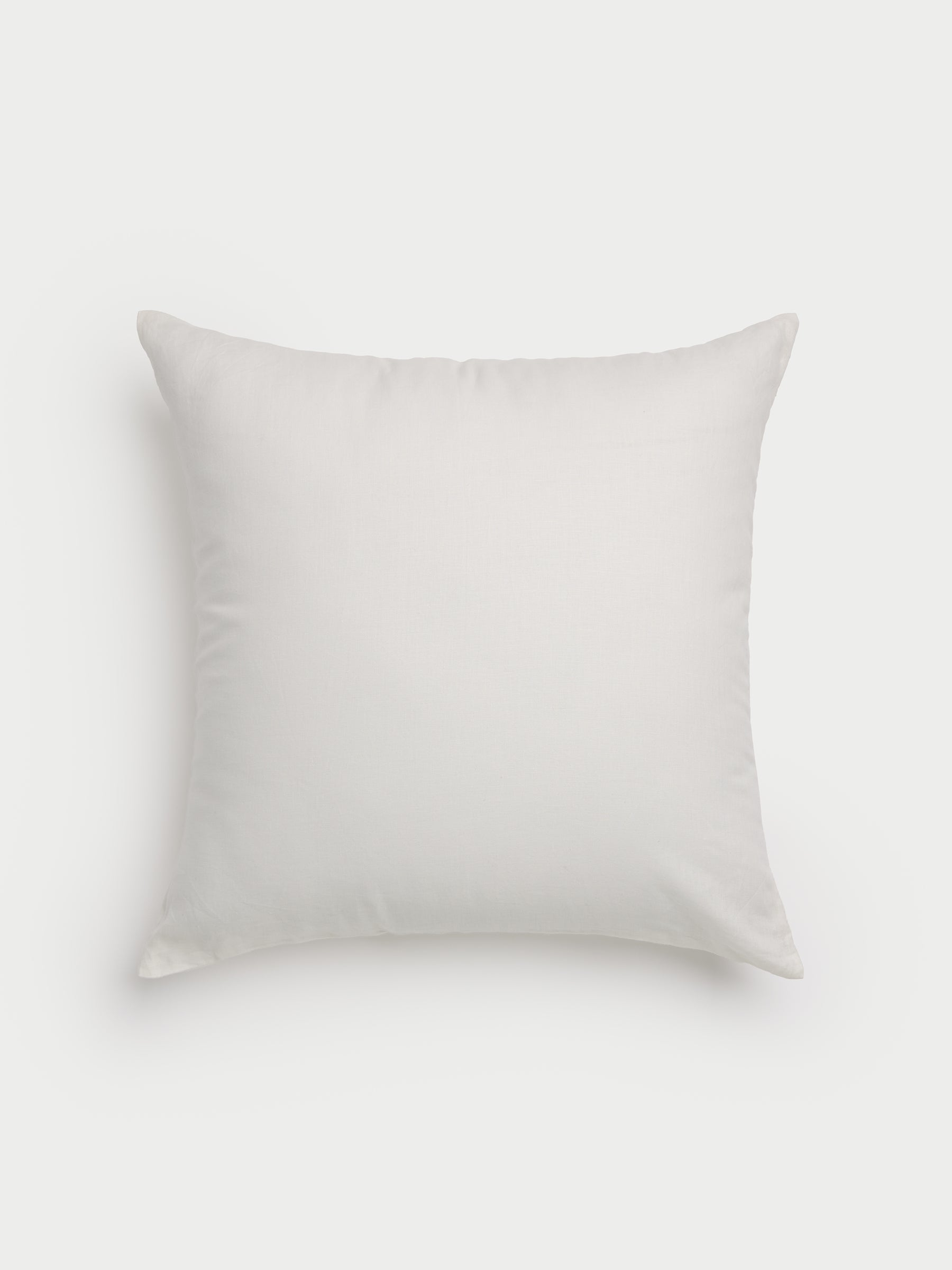 Flat lay of white linen throw pillow |Color:White|Size:26" x 26"