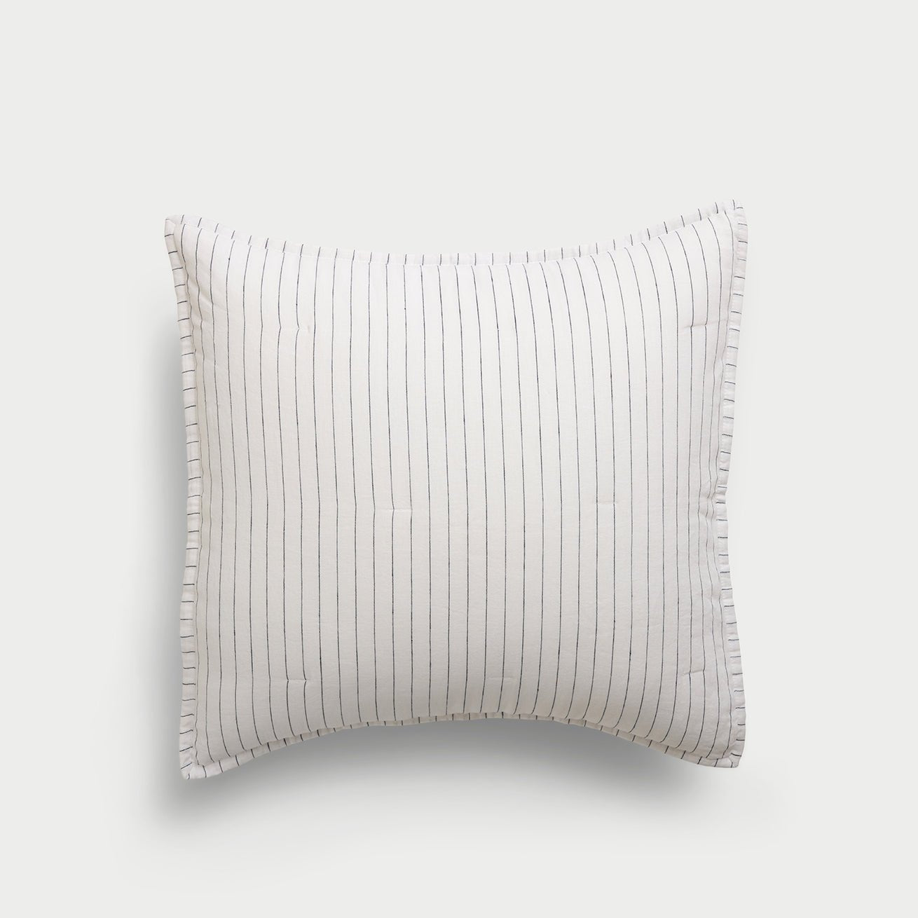 Charcoal pencil stripe euro sham with white background |Size:Euro|Color:Charcoal/White