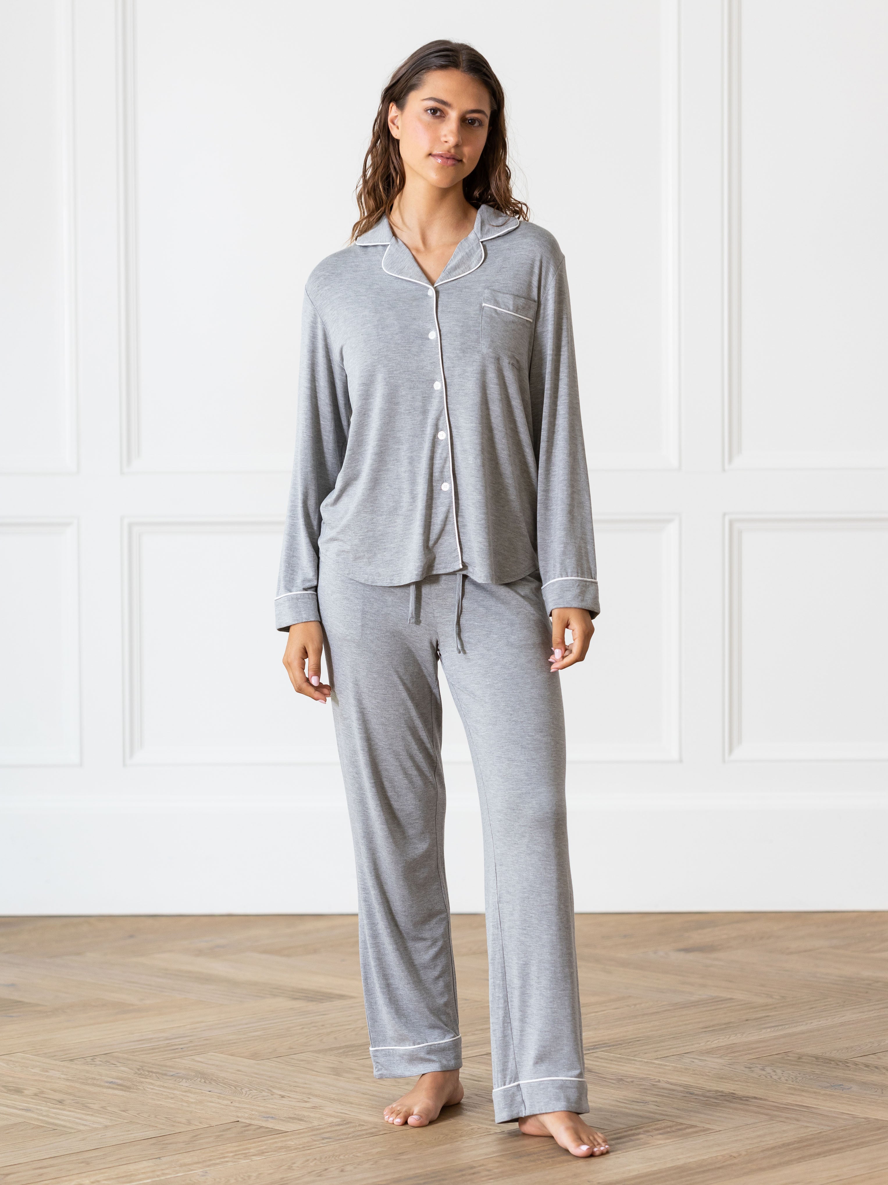 Women's petite pajamas long sleeve sale