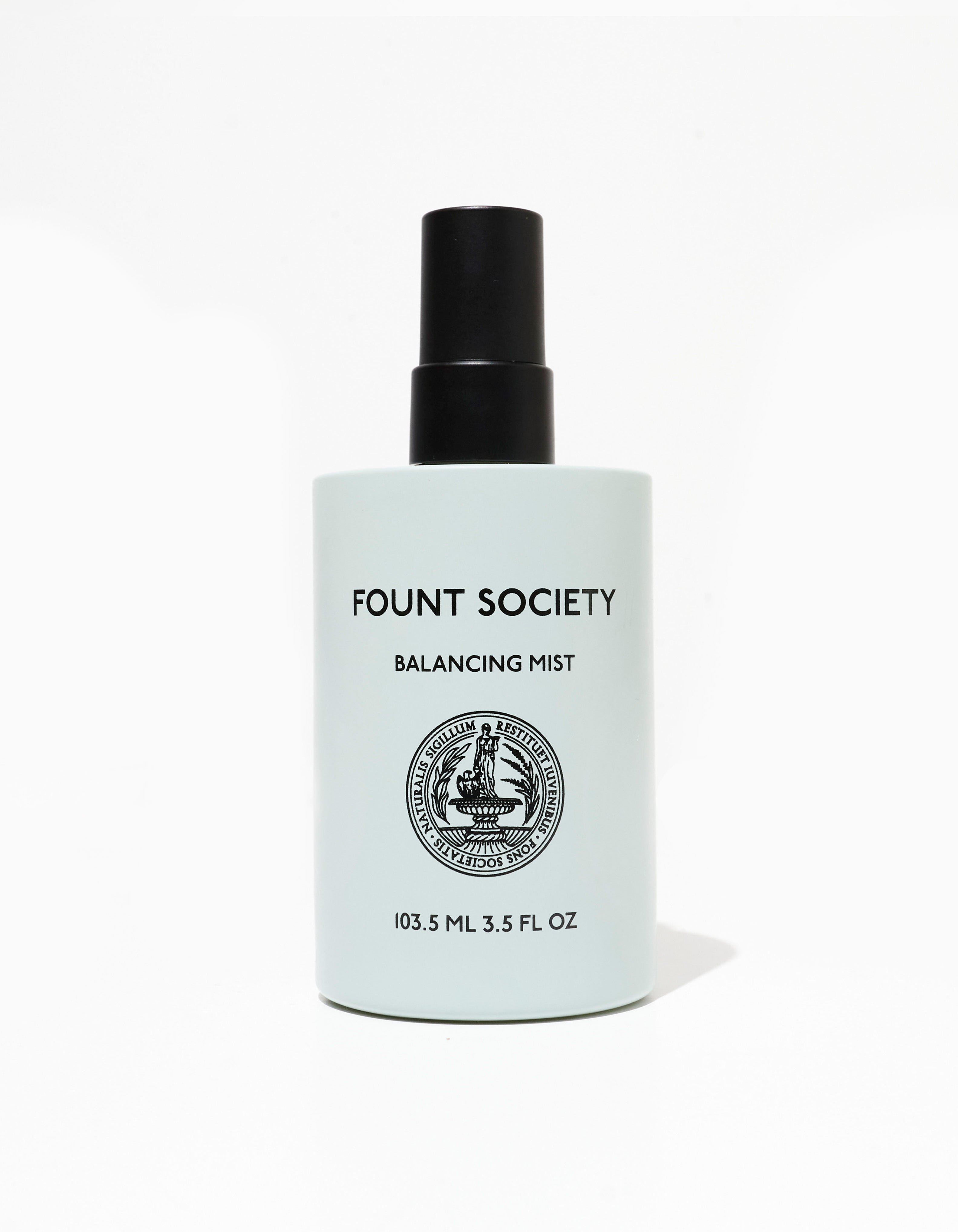 Bottle of Balancing Face Mist with white background 