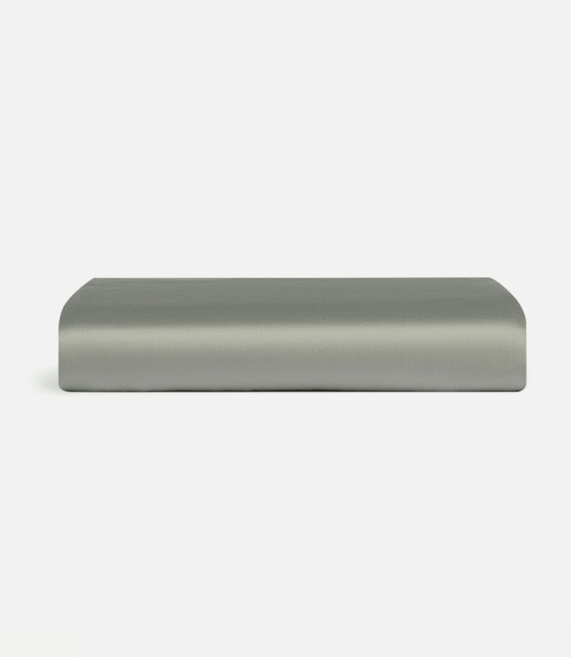 Sage fitted sheet folded with white background 