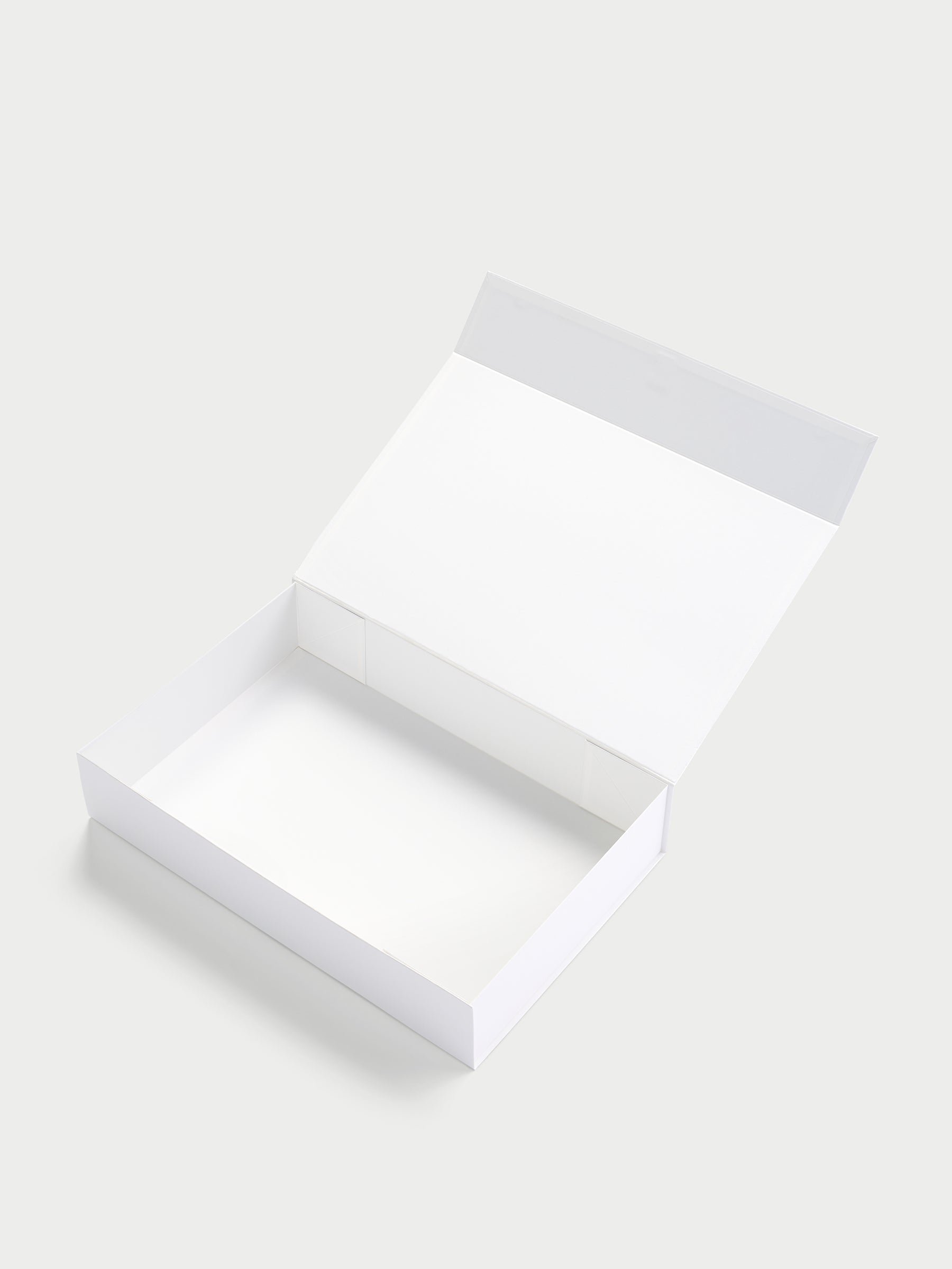 Large gift box open with nothing inside 