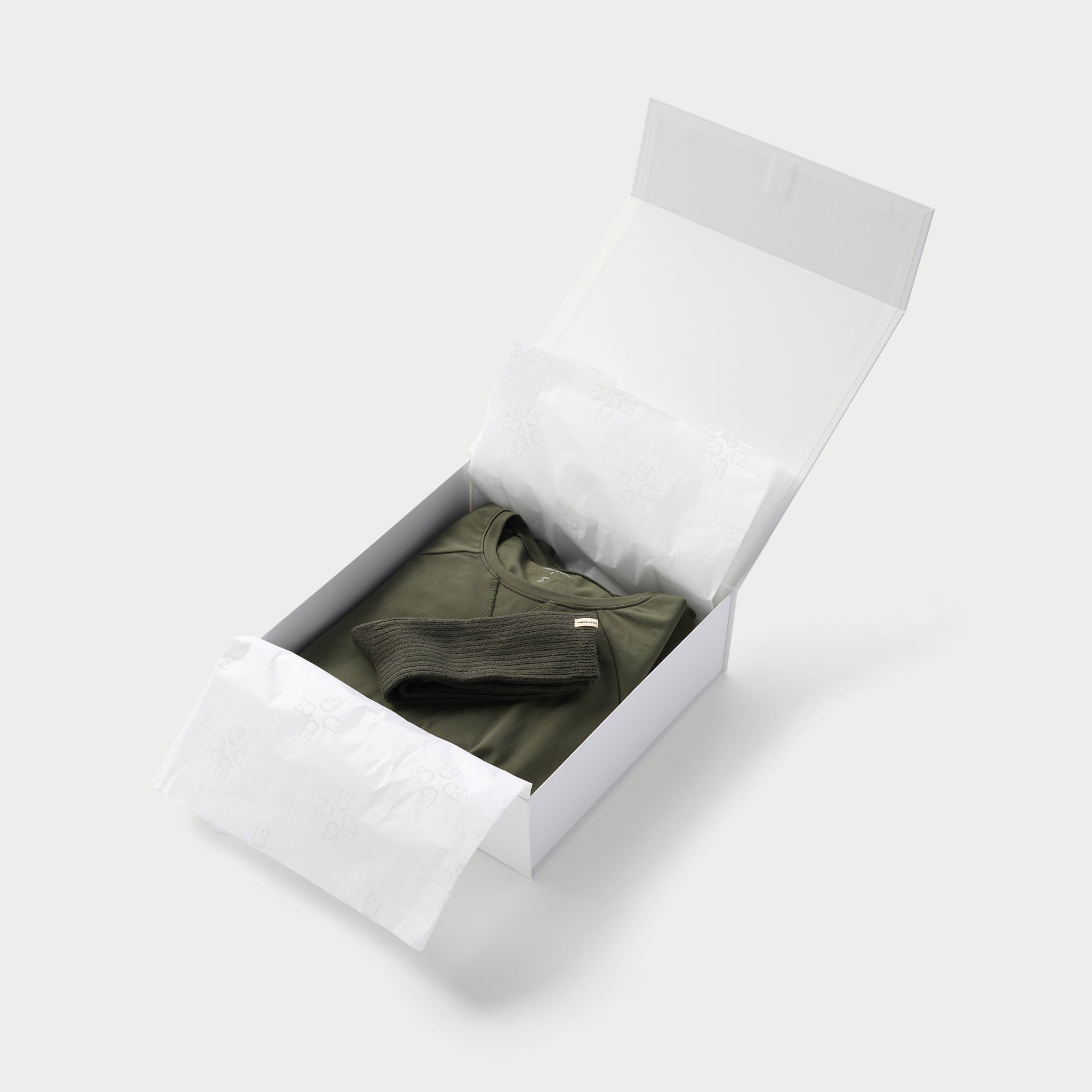 Small open gift box with cozy earth products inside |Size:Small