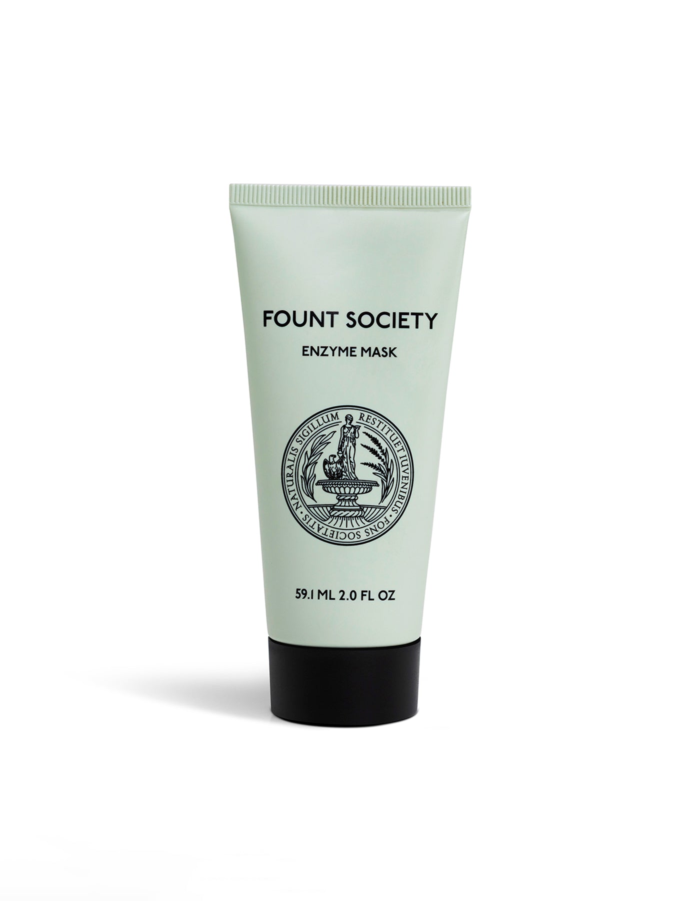 A light green tube labeled "Cozy Earth Enzyme Mask" with a black cap, displaying a circular emblem and text showing 59.1 ml (2.0 fl oz), set on a white background.|Size:Full Size