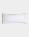 The Cozy Earth Linen Throw Pillow, featuring a simple white rectangular design, is displayed against a light gray background. |Color:White |Size:14" x 30"