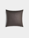 The Cozy Earth Linen Throw Pillow is rectangular, dark gray, and features a smooth fabric texture, shown against a plain white background.|Color:Coal|Size:20" x 20"