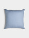 The Cozy Earth Linen Throw Pillow, rectangular and light blue, is displayed against a plain white background.|Color:Breeze