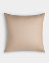 The Cozy Earth Linen Throw Pillow is a square beige cushion with a plain, smooth fabric cover, displayed against a white background.|Color:Birch |Size:26" x 26"