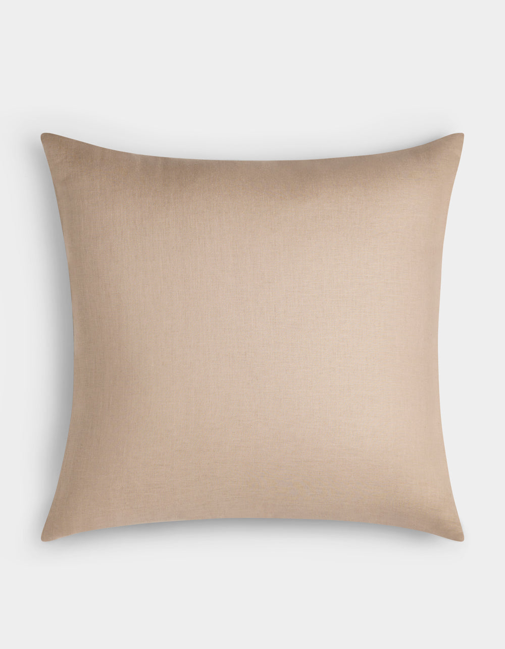 The Cozy Earth Linen Throw Pillow is a square beige cushion with a plain, smooth fabric cover, displayed against a white background.|Color:Birch |Size:26" x 26"