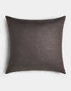 The Cozy Earth Linen Throw Pillow, rectangular with a smooth dark gray cover, is displayed against a light background.|Color:Coal|Size:26" x 26"