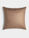 Cozy Earth’s Linen Throw Pillow features a smooth, plain brown cover and is pictured against a white background.|Color:Maple|Size:26" x 26"