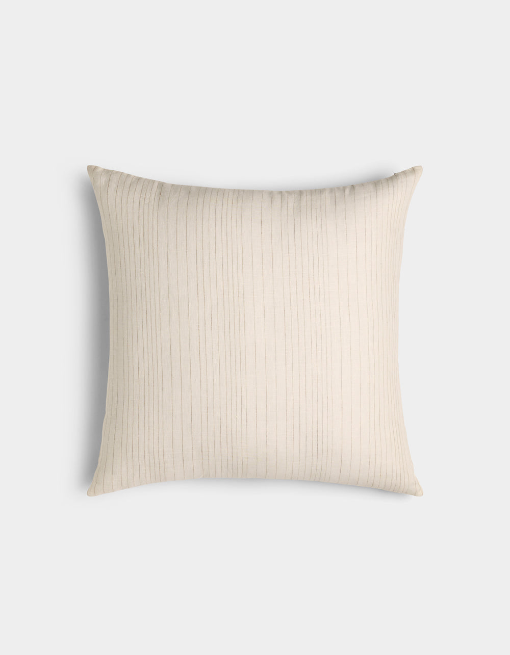 The Cozy Earth Striped Throw Pillow, featuring subtle vertical stripes in a cream color, is displayed against a plain white background.